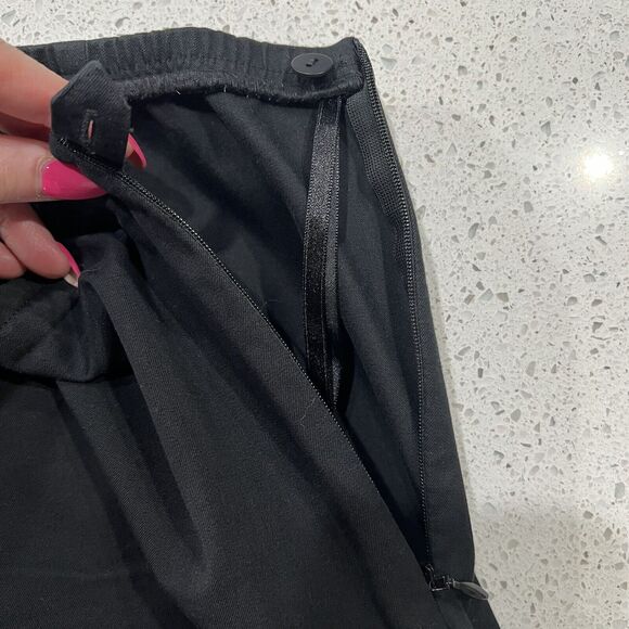 Eileen Fisher Size L Pants Slim Knit Crop Pants Black Stretch Side Zip Capsule - Picture 7 of 12